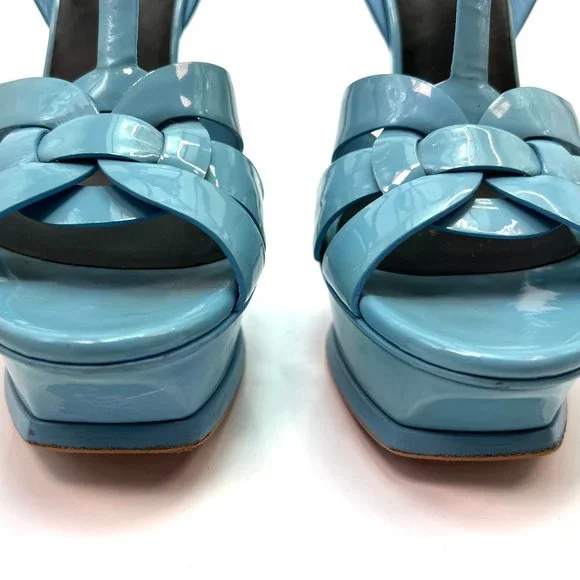 🌷❤️‍🔥FINAL SALE 🔥 NO OFFERS🌷💥Saint Laurent Tribute Patent Sandals 38.5 - Picture 10 of 12